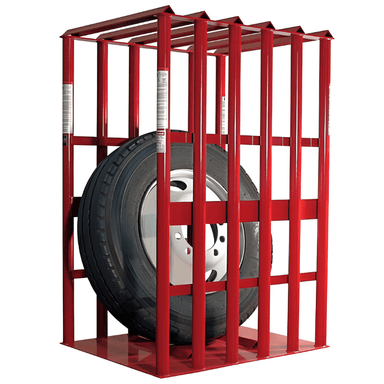 Branick 2260 Flat Top Tire Cage Side View with Tire Inside