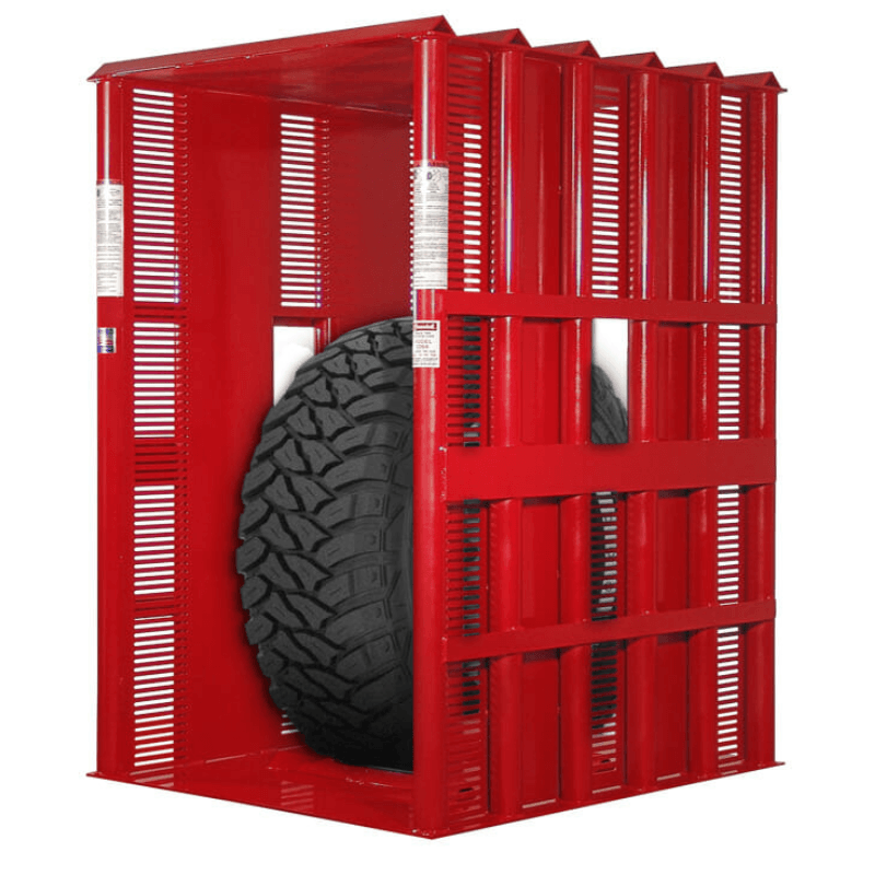 Branick 2264 Flat Top Tire Cage with Steel Mesh Front View
