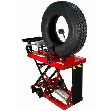 Branick 5550 Heavy-Duty Tire Spreader Machine Side View with Tire on the Top