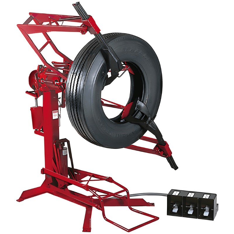 Branick EF-HD Tire Spreader Machine Side View with Tire