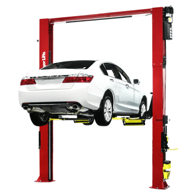 Challenger CL10A-XP9 Series 9K Two-Post Drive-On Pad Lift Front View