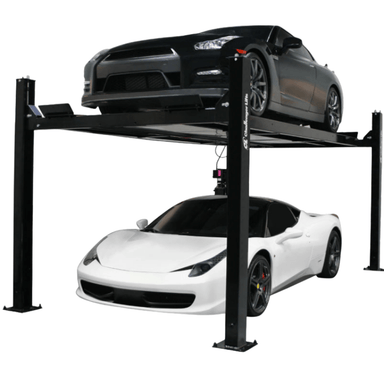 CL4P7 7000lbs 4 Post Storage Lift - Ali Certified Front View with 2 cars
