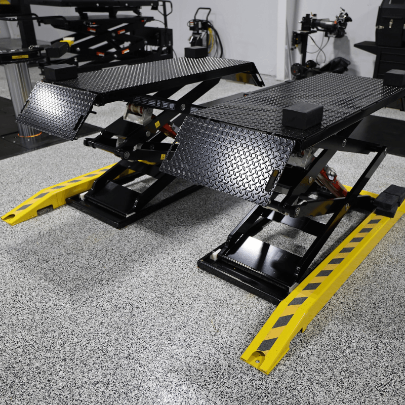DX77 Series 7.7K Scissor Lift - ALI Certified by Challenger Side View with no Car