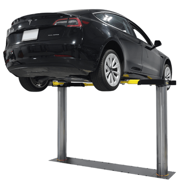 Challenger EW10 Series 10K Wide Inground Lift Side View with Car Lifting