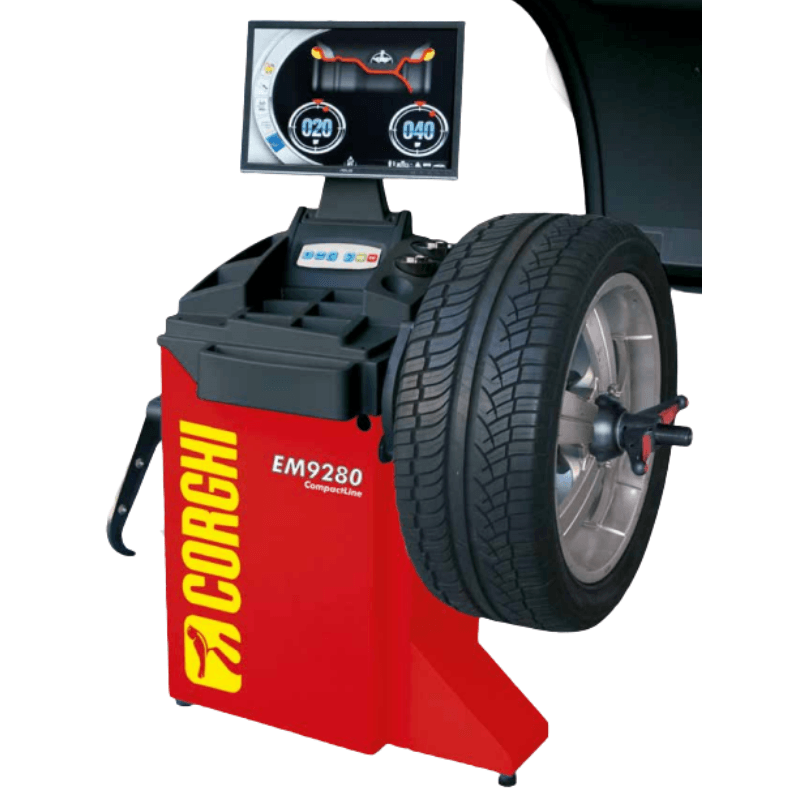 Corghi EM9280 CompactLine Manual Clamping Wheel Balancer Side View