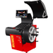 Corghi EM9680 Plus Dotline Touchscreen Wheel Balancer Side View with Hood and Tire