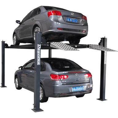 Daytona LFPP10 10,000lb 4-Post Parking Lift Side View with Car