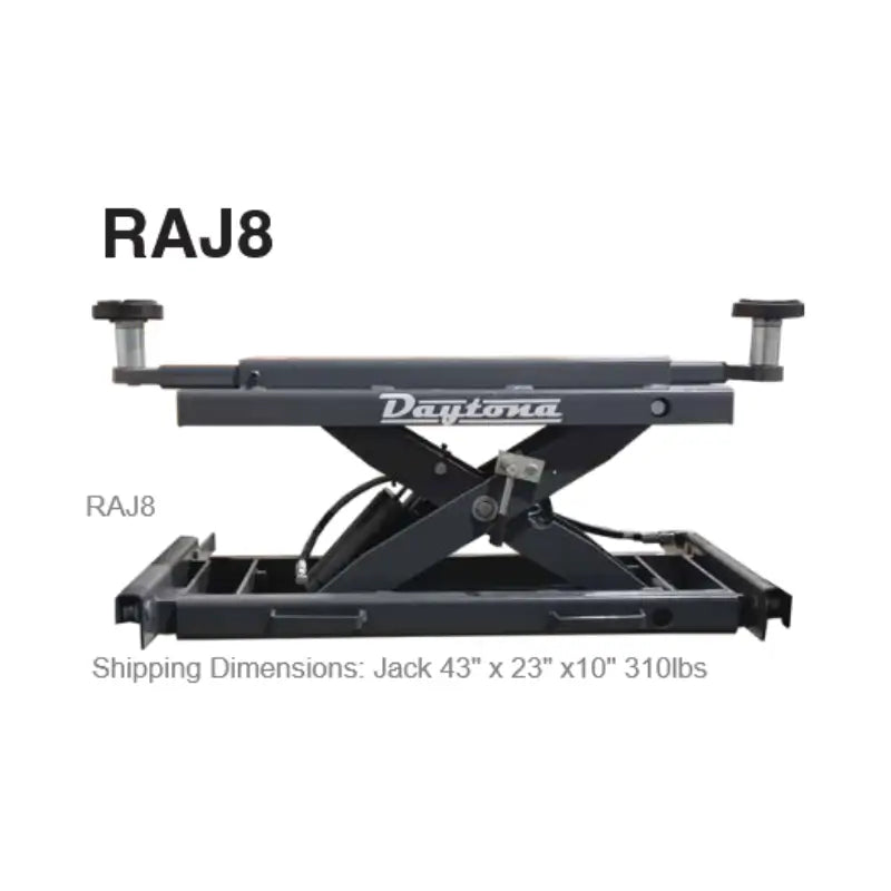 Daytona RAJ8 8,000 lb Capacity Rolling Jack – Adjustable Height, Fits 12K &  14K Alignment Lifts