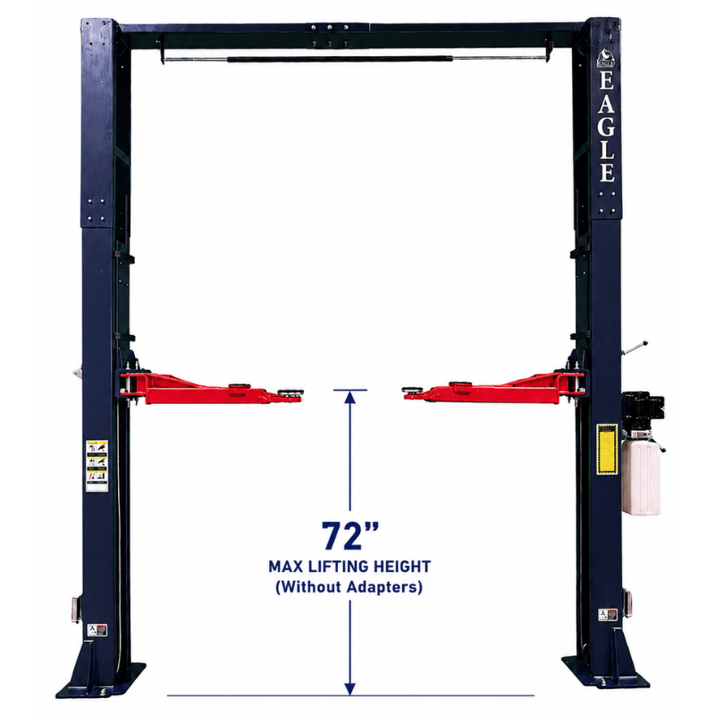 EAG-10C 10,000lbs 2-Post Lift – Front View with Lifting Height