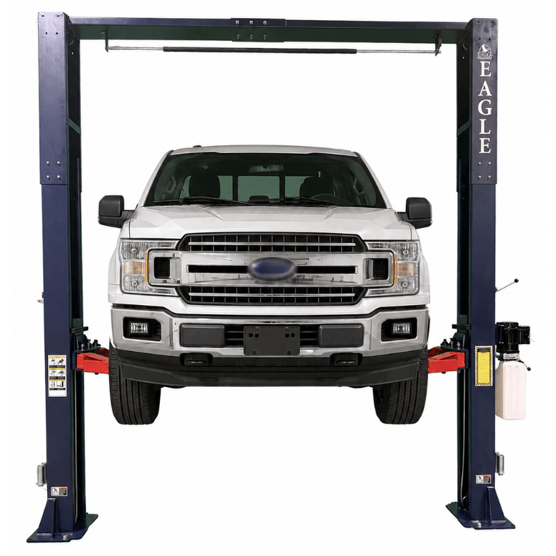 Eagle EAG-10C 10,000lbs 2-Post Lift – Versatile Arms Front View with Car