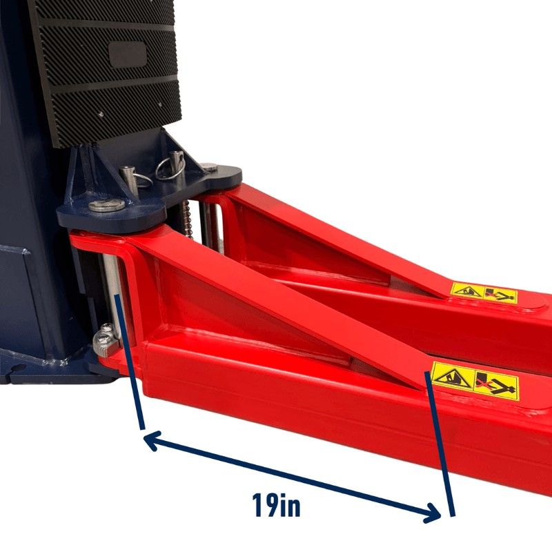 Eagle EAG-12K 12,000 Lbs 2-Post Lift Arm Dimension View