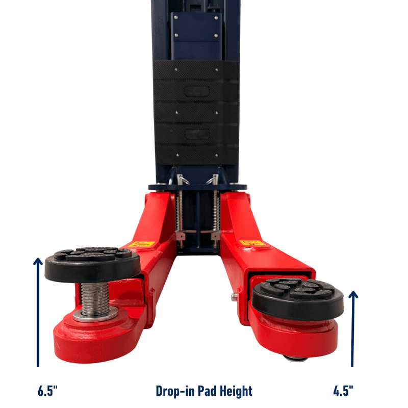 Eagle EAG-12K 12,000 Lbs 2-Post Lift Arm Pad Height View