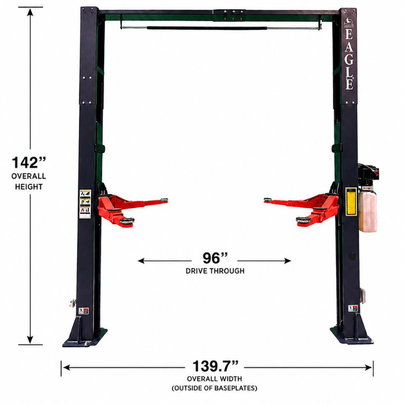 Eagle EAG-9C Front View with Dimensions View