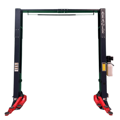 EAG-9C 9,000 Lbs 2-Post Lift – Clear Floor Versatile Arms Front View No Car