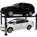 Eagle MS-8000 8000lbs 4-Post Storage Car Lift Side View with 2 Cars