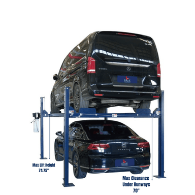 MS-8000 8000lb 4 Post Storage Car Lift Back View