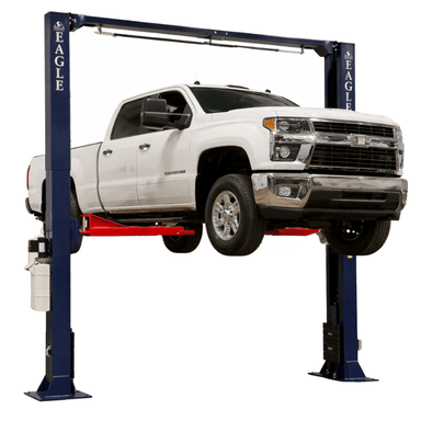 Eagle EAG-12K 12,000 Lbs 2-Post Lift – Symmetric Arm Side View with Car