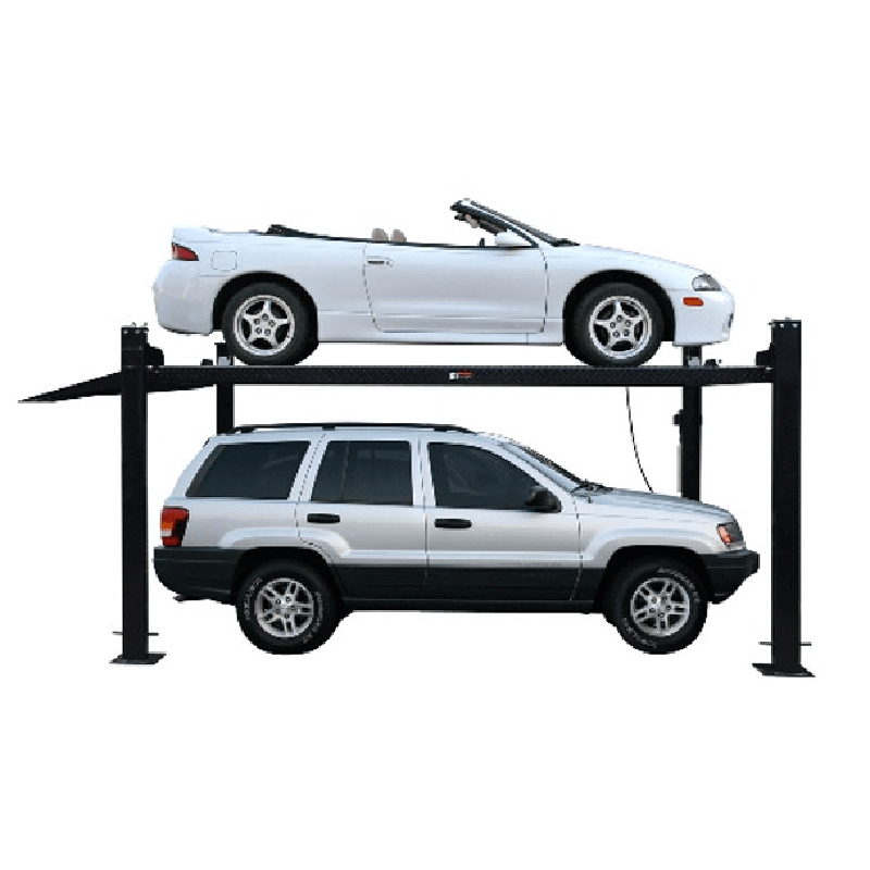 FP8K-DX Parking Lift by Tuxedo - White Car Side View
