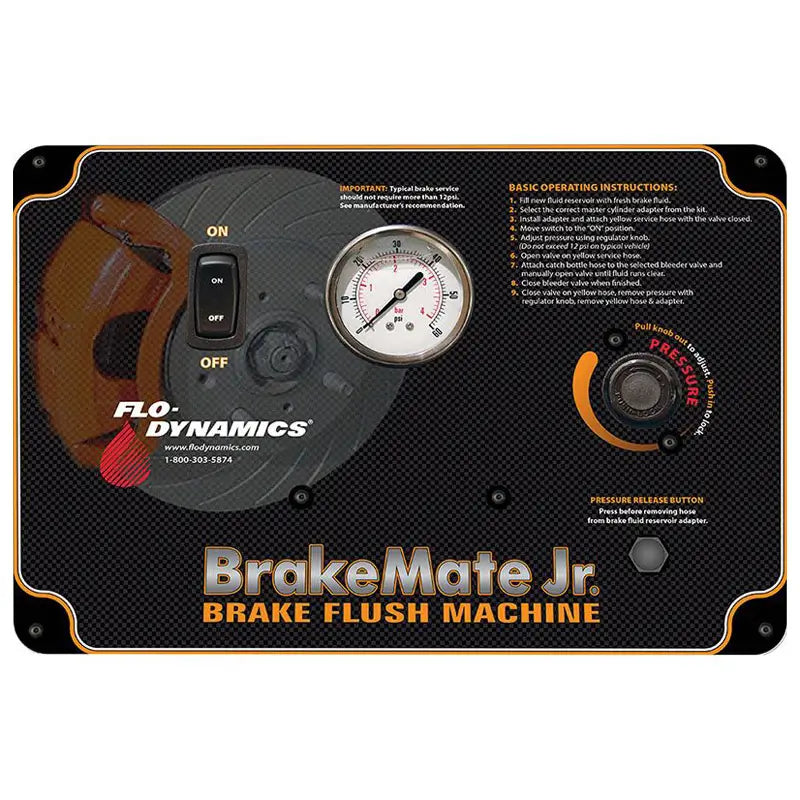 Flo-Dynamics BrakeMate Jr. Brake Flush Machine Dashboard view