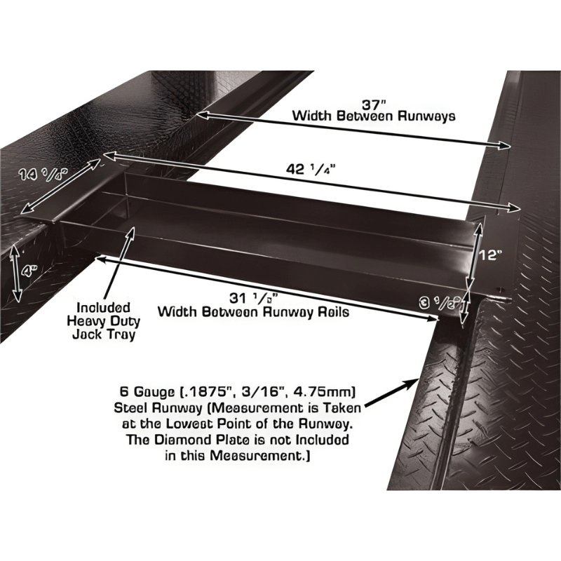 Garage PRO8000Post Lift Ramps And Center Plate View