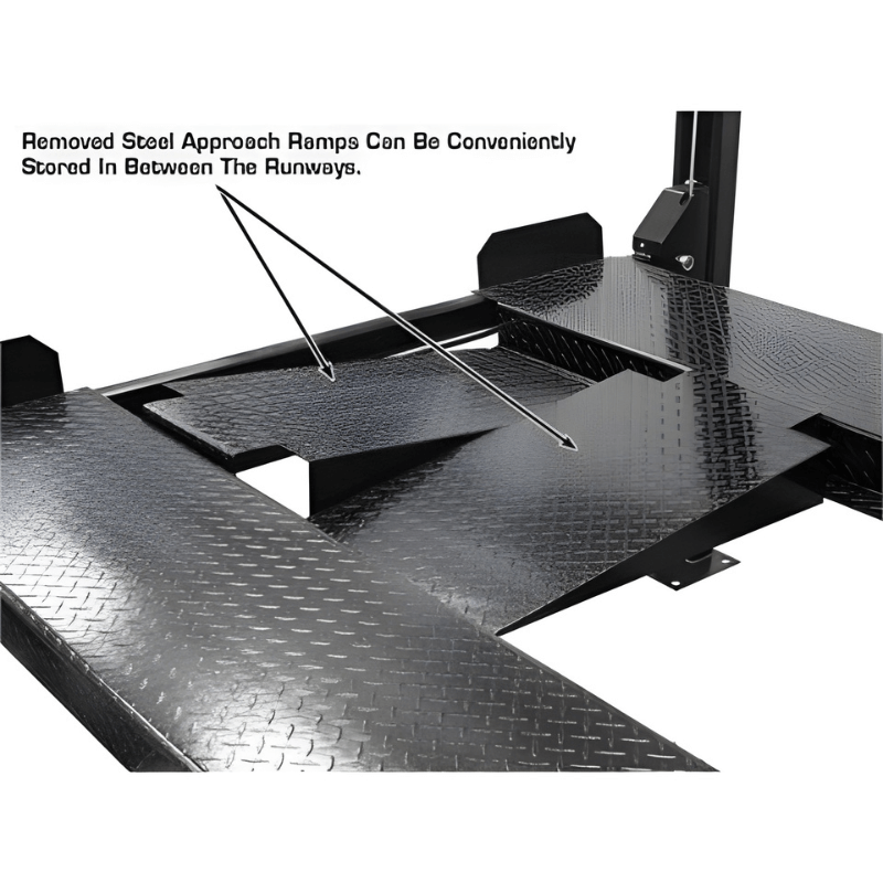 Atlas Garage PRO8000Post Lift Ramps And Center Plate View