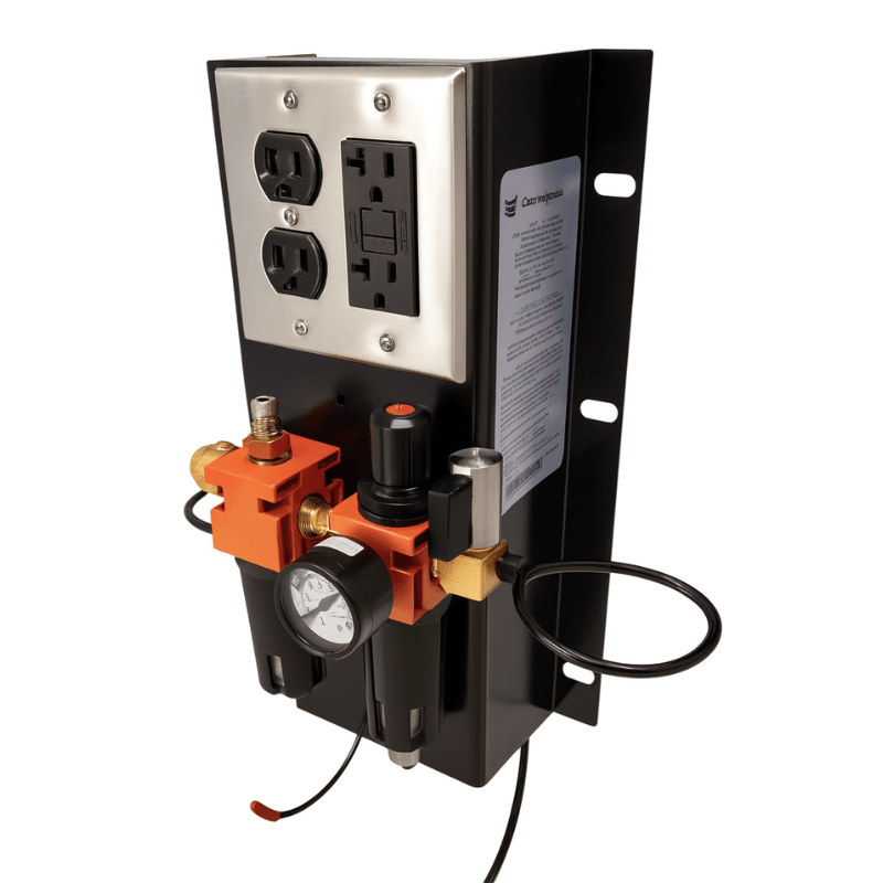 EELS744A 16,000lb 2 Post Lift by Hofmann Adapter and Panel View