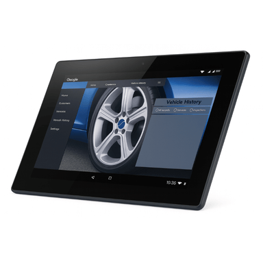 Geoliner 609 Imaging Wheel Aligner Tablet Device for Functions View