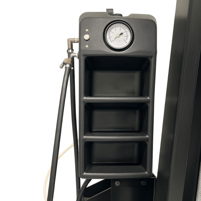 Hofmann Monty 3550EM Tilt-Tower Tire Changer w/ Bead Assist Tool box View