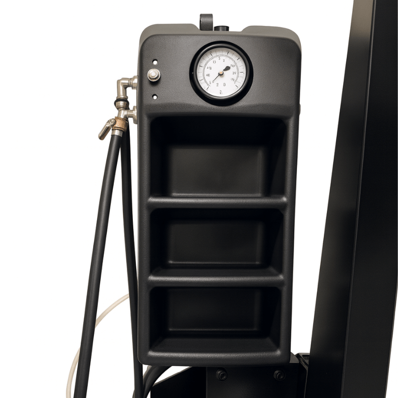 Hofmann Monty 8100S Tool Box View with Air Pressure