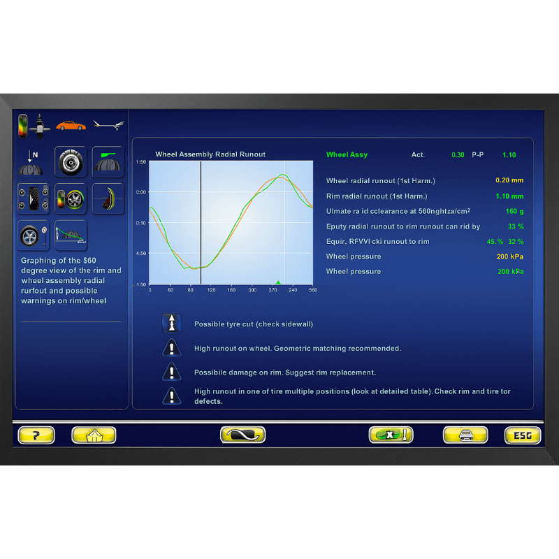 Hofmann GEODYNA 8200p Wheel Balancer Screen View