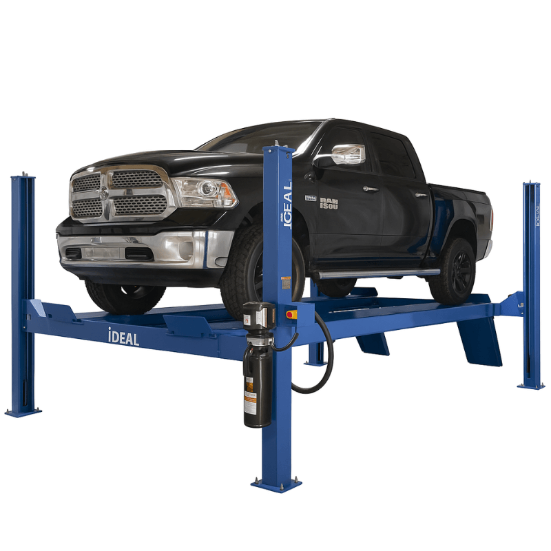 IDEAL FP14KC-X 14,000 lb With Black Car Lifting View