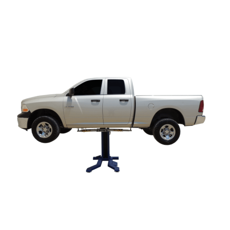 MSC-6KLP 6,000lb Single Post Car Lift Side View with Car