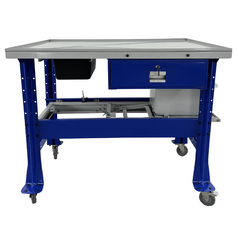 PTDT-PW-1000 Premium Tear Down Table with 3.5G Parts Washer Front View