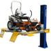 Ideal SC-2K-UTV-X 2,000lb Mower Lift Single Column - Side View with Lawn Mower