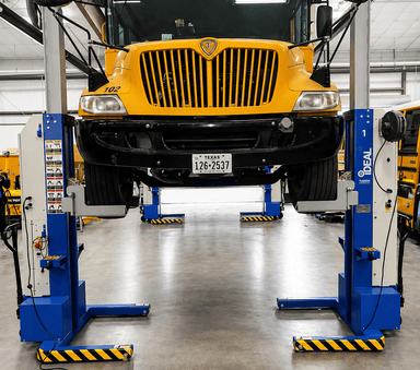 Ideal MSC-13K-B-452, 13,000lb Mobile Column Lift (4-pack) Front View with Bus Lifing