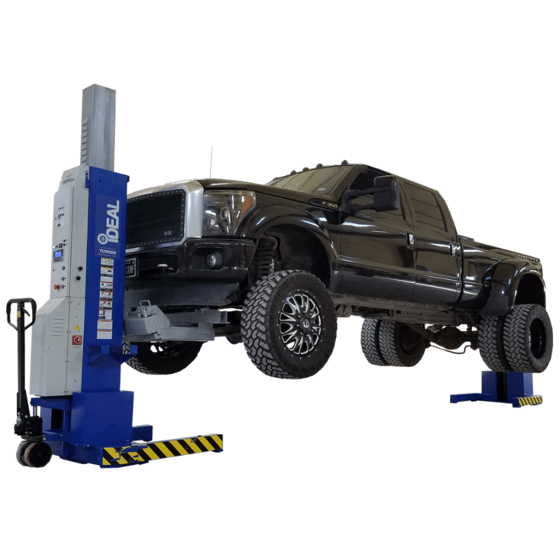 Ideal MSC-18K-X-6108 18,000lb Mobile Column Lift (6-Pack) ALI Certified Side View with Car in 2 post