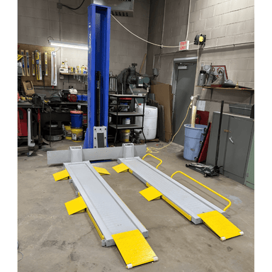 SC-2K-UTV-X 2,000lb Single Post Lawn Mower Lift Front View