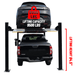 9,500lb Heavy Duty 4-Post Lift KATOOL KT-4H950 back View with 2 cars