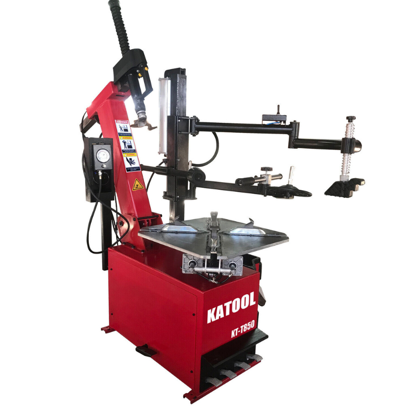 T850 Tilt-Arm Wheel Clamp Tire Changer Machine by Katool - Side View