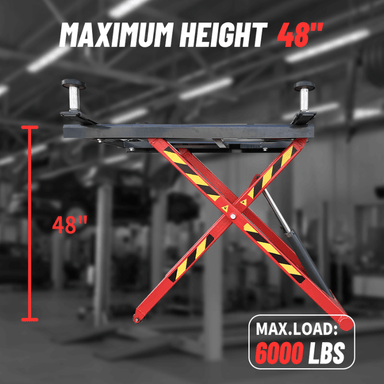 AK-X66 6000LB Portable Mid Rise Scissor Lift by Katool Weight Capacity View