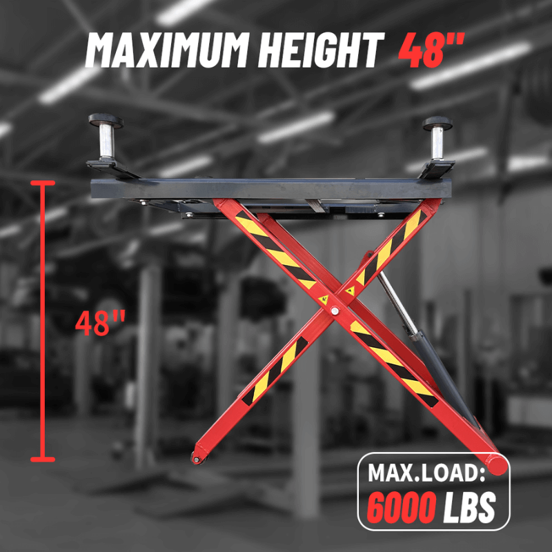 AK-X66 6000LB Portable Mid Rise Scissor Lift by Katool Weight Capacity View