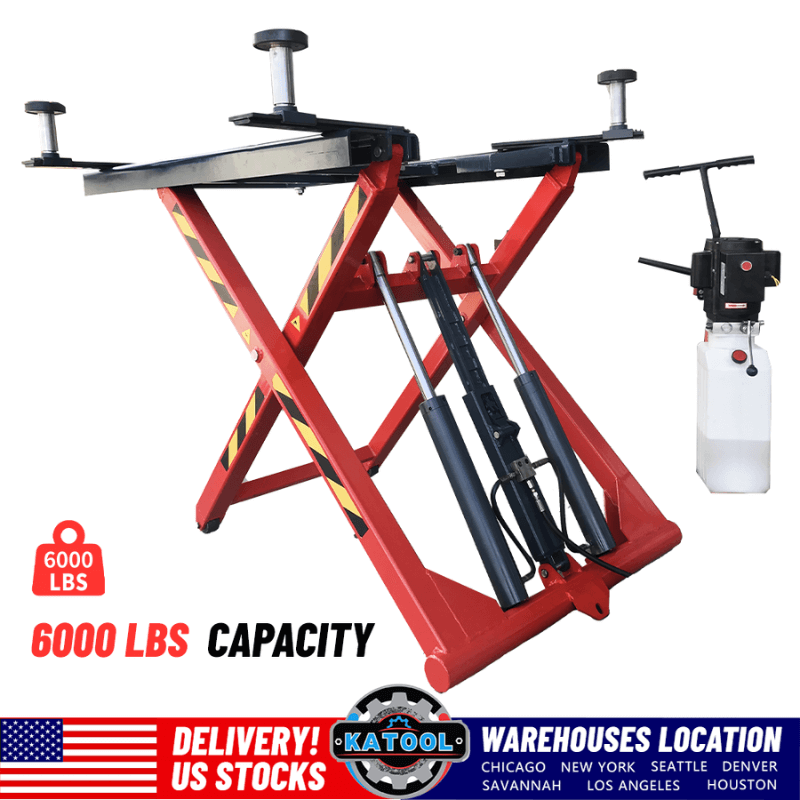 6000LB Portable Mid Rise Scissor Lift AK-X66 Side View