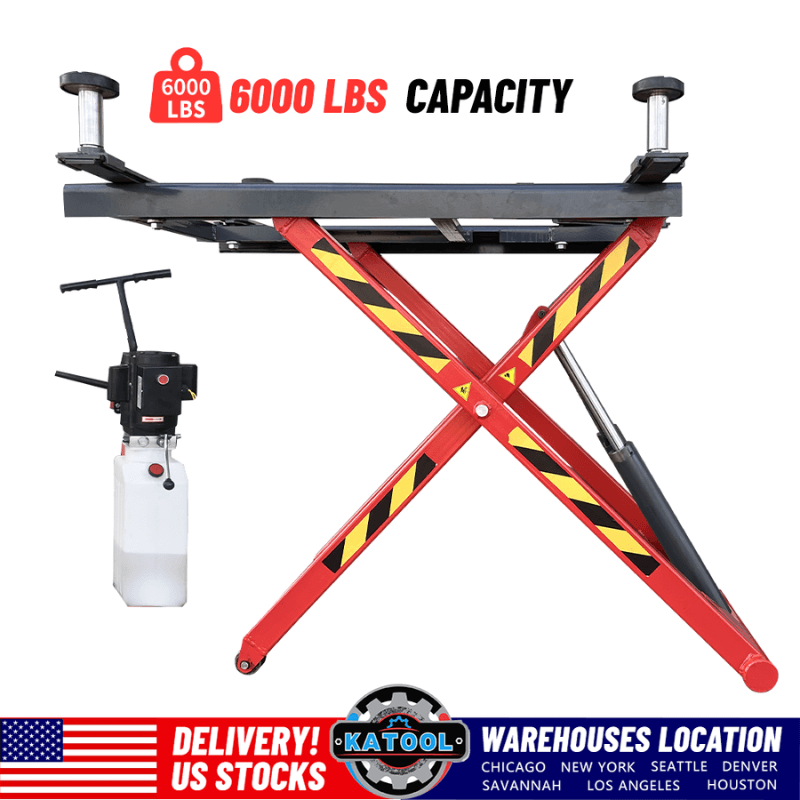 Mid Rise Scissor Lift AK-X66 6000LB Portable  Side View