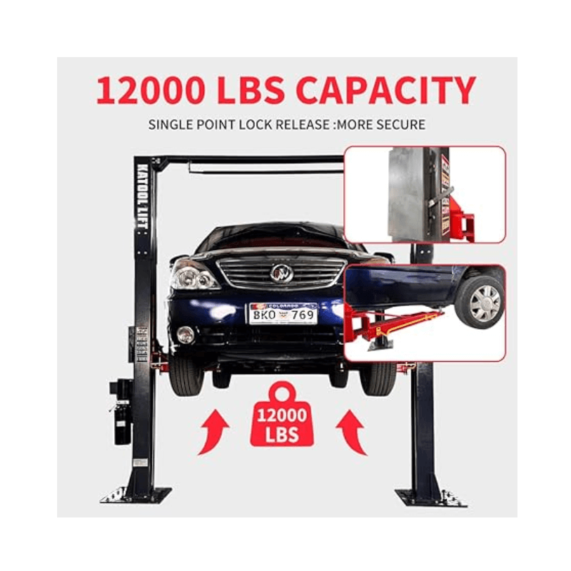 Katool AM120SD 12,000 lbs 2 Post Car Lift Car Lift Capacity View