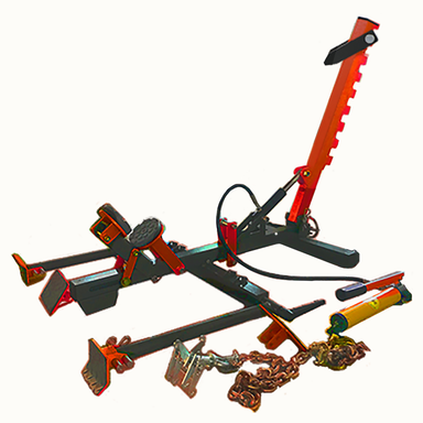 KT-222 Auto Body Frame Machine by Katool Side view with chains