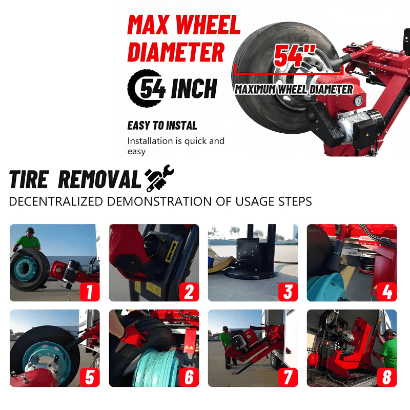 KT-308 Mobile Tire Changer Uses Steps View