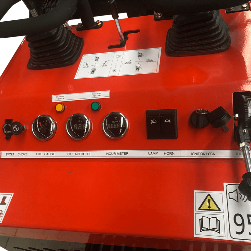 Katool KT-SK26-W 23 HP RATO Mini Skid Steer Track Loader - Control Panel View