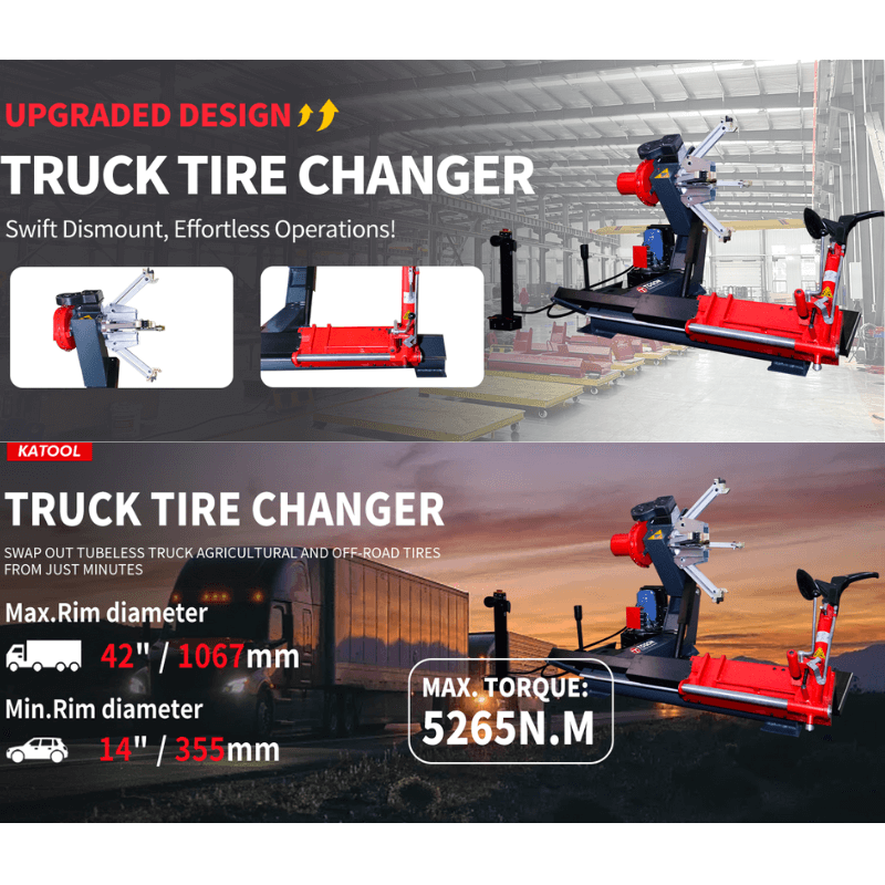 Katool KT-T260 42 in Truck Heavy Duty Tire Changer - Tire Changer Features