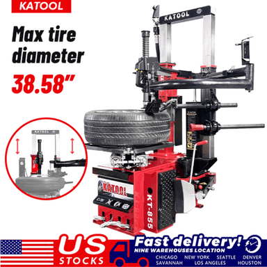 KT-T855 Vertical Press Tire Changer Machine by Katool Side view tire diameter