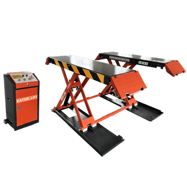 KT-X90E Mid-Rise Scissor Lift - Electric Lock by Katool - Side View